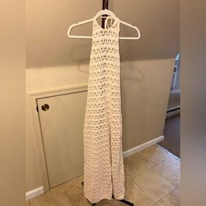 Elegant Cream Crochet Swim Coverup